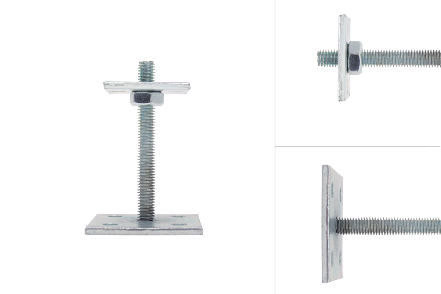 Verstelbare Paalhouder voor 7 x 7 cm en 9 x 9 cm palen - Staal Verzinkt