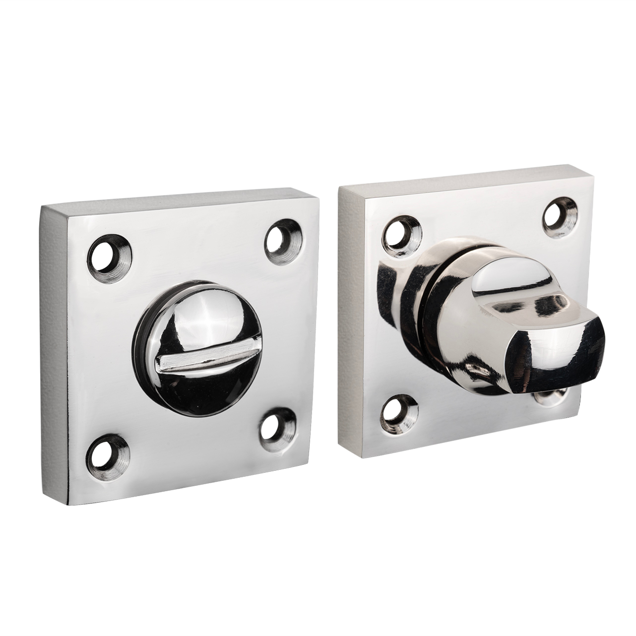 WC-sluiting vierkant rozet glanzend nikkel basic - Per Set