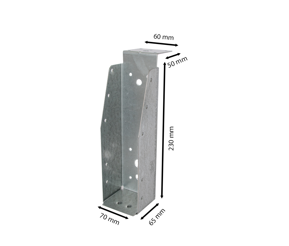 Balkdrager Zwaar met lip Verzinkt voor 6.3 x 22.5 cm Balken - Per Stuk, foto 2 van 3