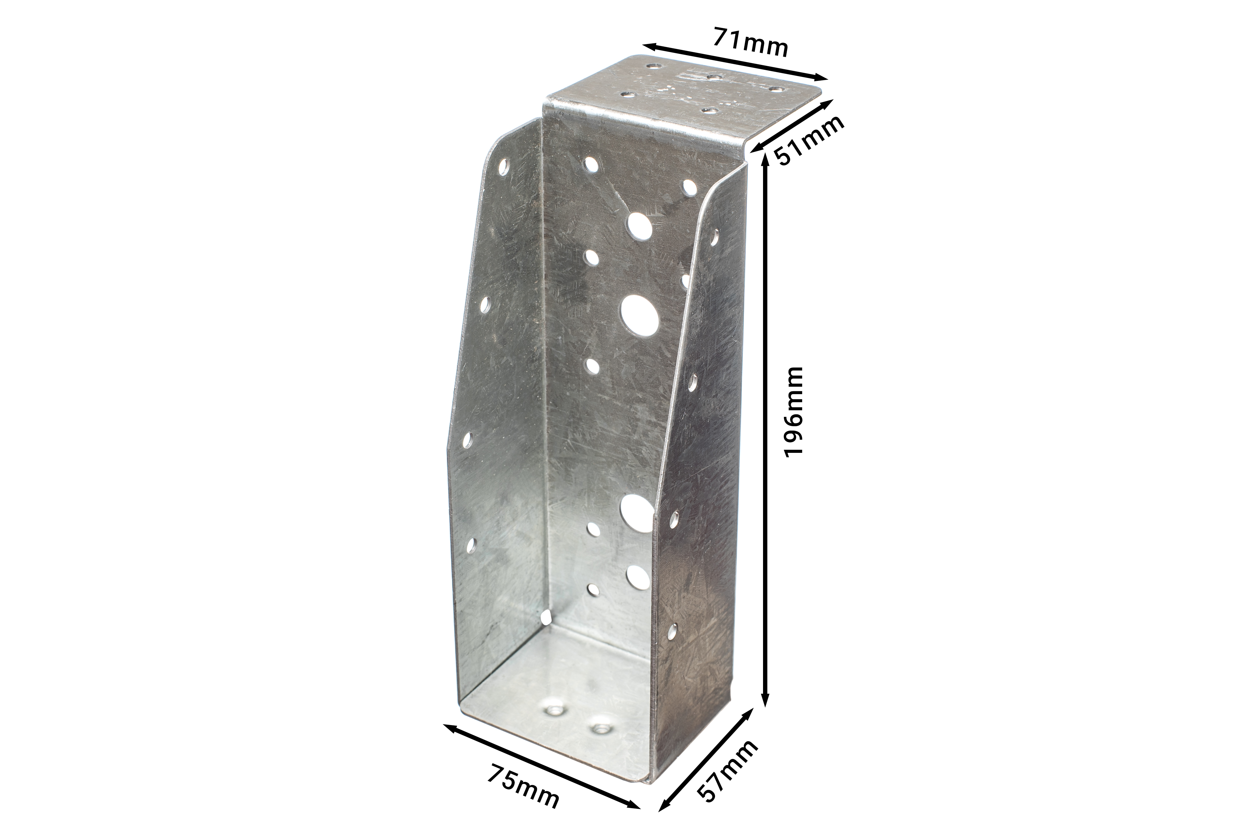 Balkdrager Zwaar met lip Verzinkt voor 7 x 19.5 cm Balken - Per Stuk, foto 2 van 3