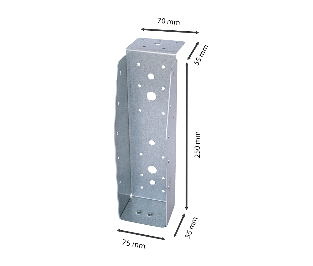 Balkdrager Zwaar met lip Verzinkt voor 7 x 24.5 cm Balken - Per Stuk, foto 2 van 4