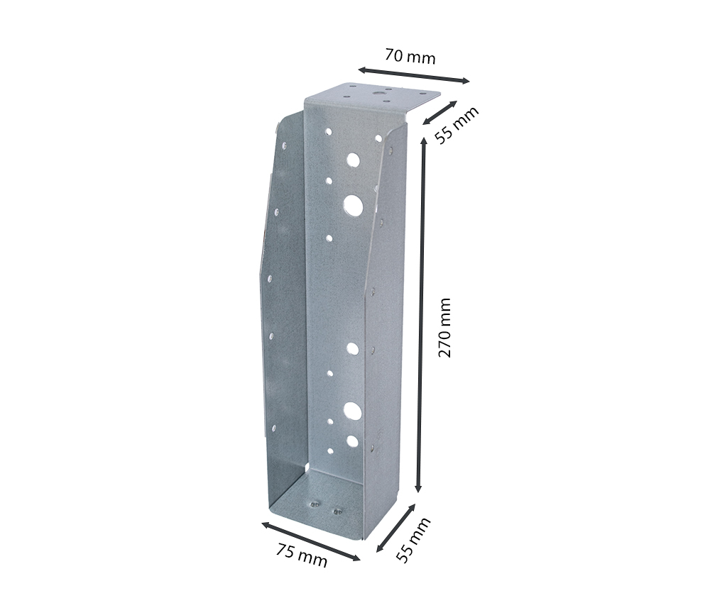 Balkdrager Zwaar met lip Verzinkt voor 7 x 27 cm Balken - Per Stuk, foto 2 van 4