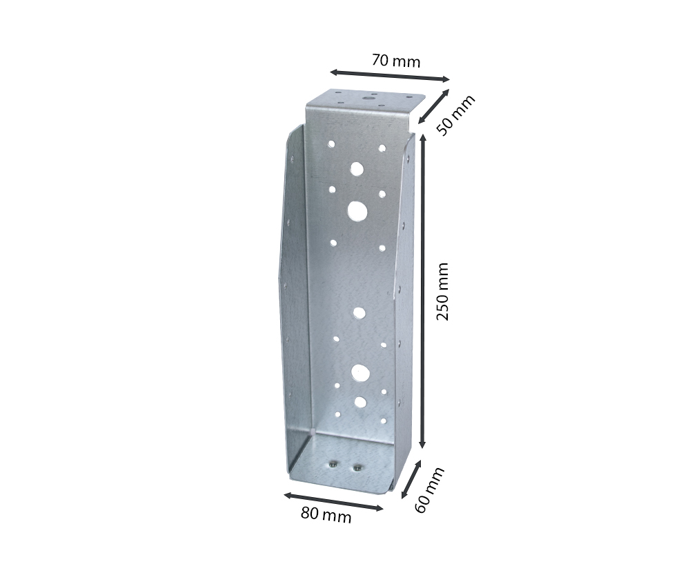 Balkdrager Zwaar met lip Verzinkt voor 7.5 x 25 cm Balken - Per Stuk, foto 2 van 4
