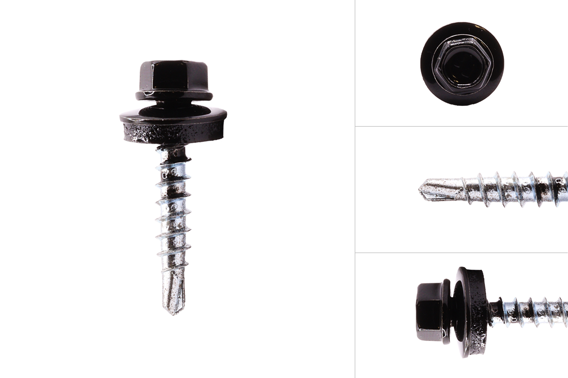 Dakpanplaatschroeven Verzinkt Zwart R9005 4.8 x 28 mm - Doos 250 Stuks