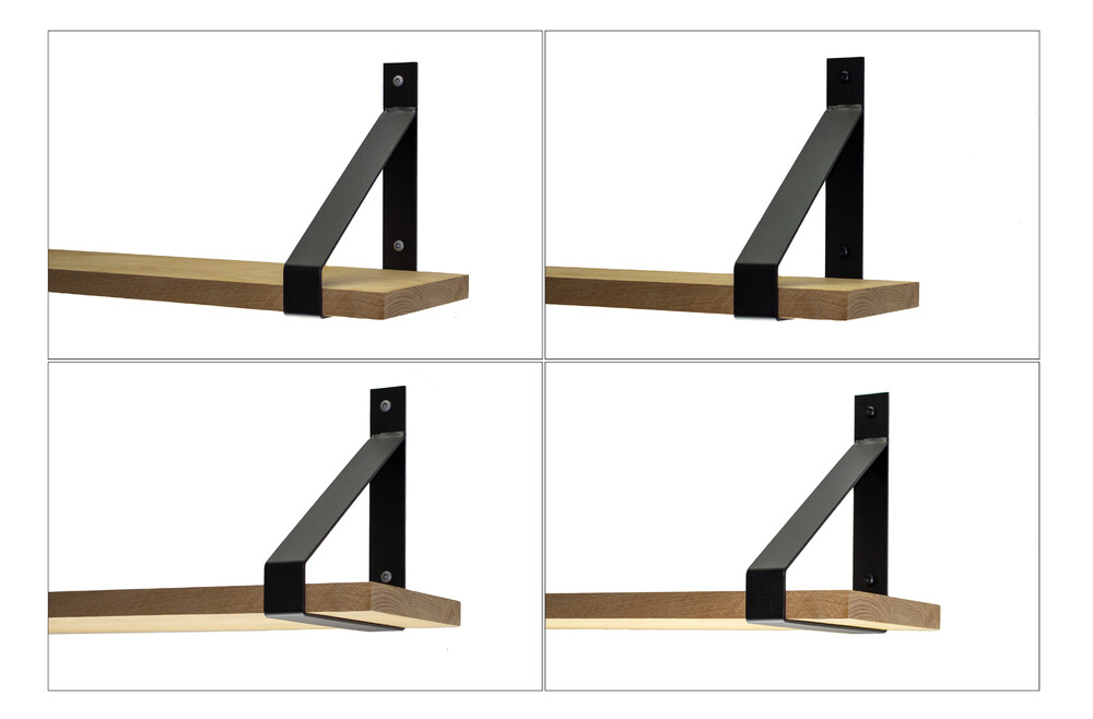 Plankdrager Zwart Industrieel 20 x 25 cm - T1 - Set 2 Stuks, foto 3 van 6
