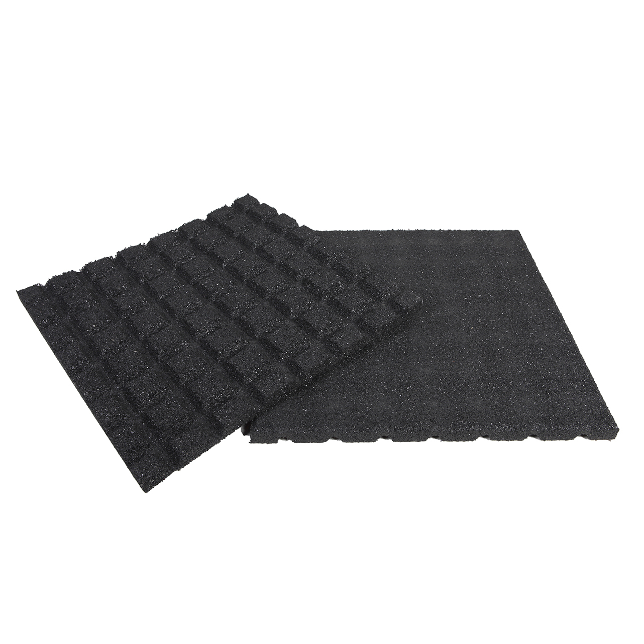 Rubberen tegel Zwart 50 x 50 x 2.5 cm Dempende Valtegels - Per stuk