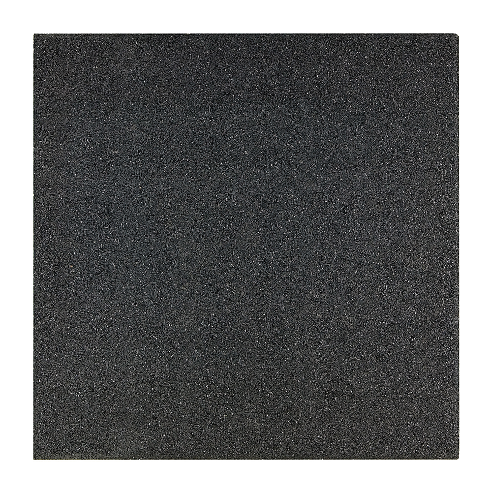 Rubberen tegel Zwart 50 x 50 x 2.5 cm Dempende Valtegels - Per stuk, foto 2 van 3