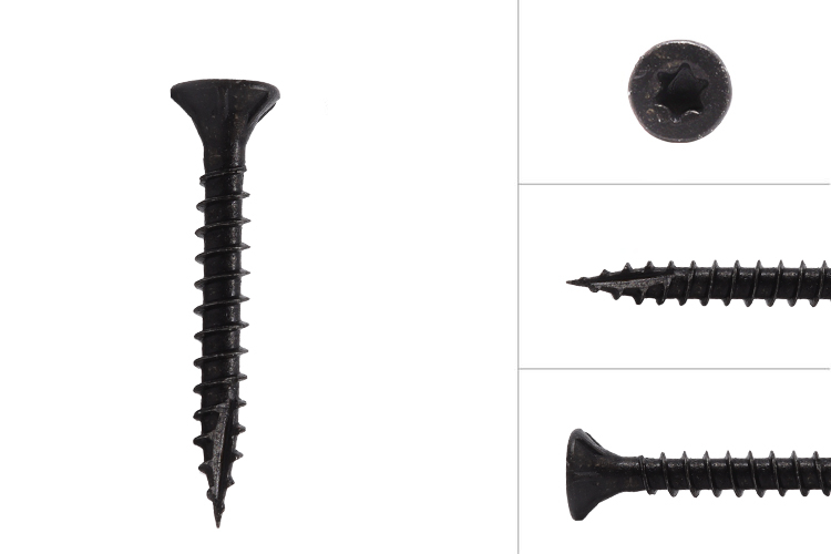 Zwarte Schroeven Verzinkt 4 x 30 mm Torx 20 met Snijpunt - 100 Stuks