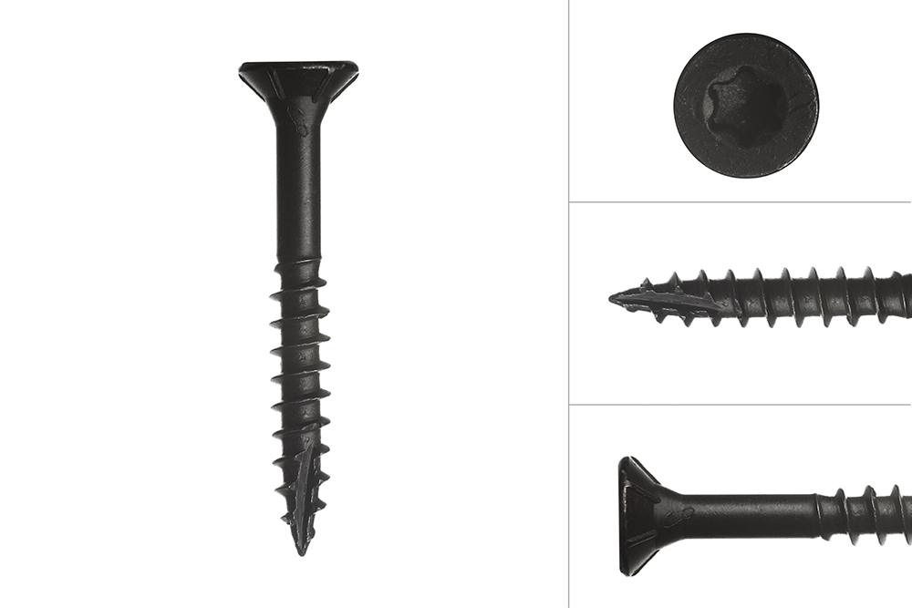 Zwarte Schroeven Verzinkt 5 x 40 mm Torx 20 met Snijpunt - 50 Stuks