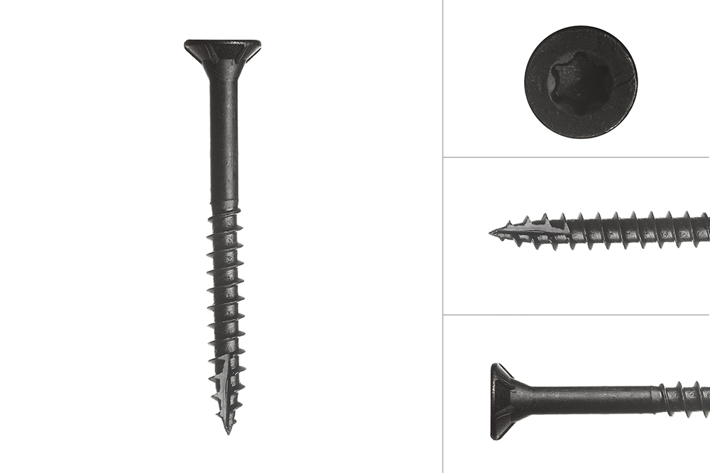 Zwarte Schroeven Verzinkt 5 x 50 mm Torx 20 met Snijpunt - 50 Stuks