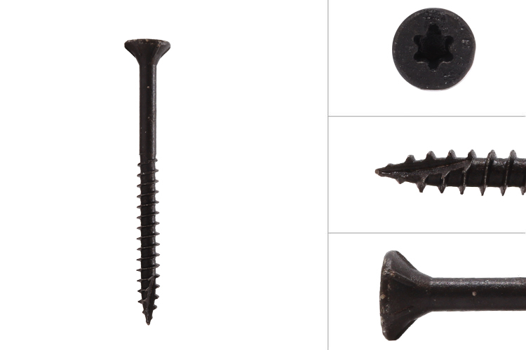 Zwarte Schroeven Verzinkt 5 x 60 mm Torx 20 met Snijpunt - 50 Stuks