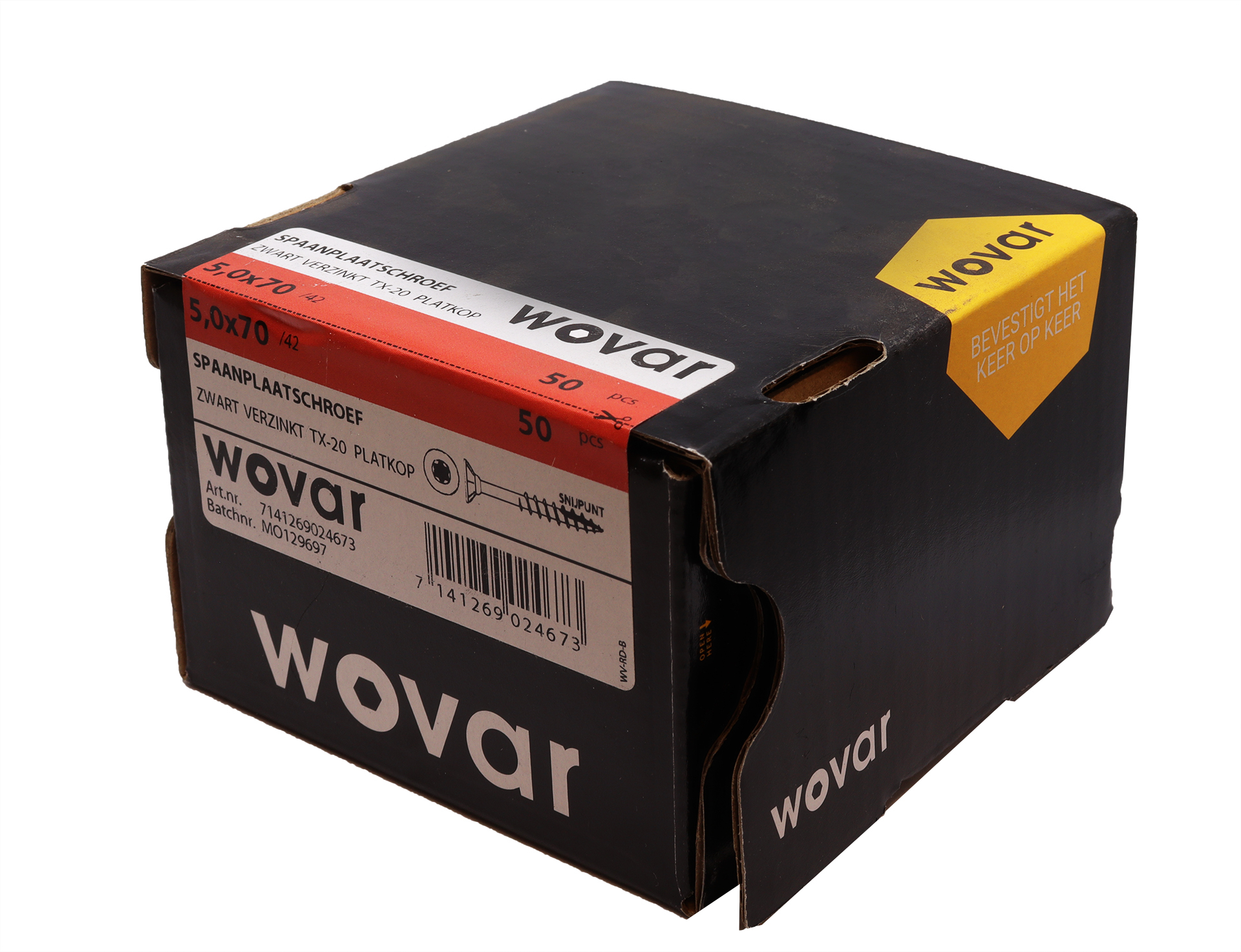 Zwarte Schroeven Verzinkt 5 x 70 mm Torx 20 met Snijpunt - 50 Stuks, foto 2 van 2