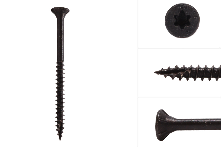 Zwarte Schroeven Verzinkt 5 x 70 mm Torx 20 met Snijpunt - 50 Stuks