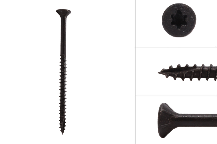 Zwarte Schroeven Verzinkt 5 x 80 mm Torx 20 met Snijpunt - 50 Stuks