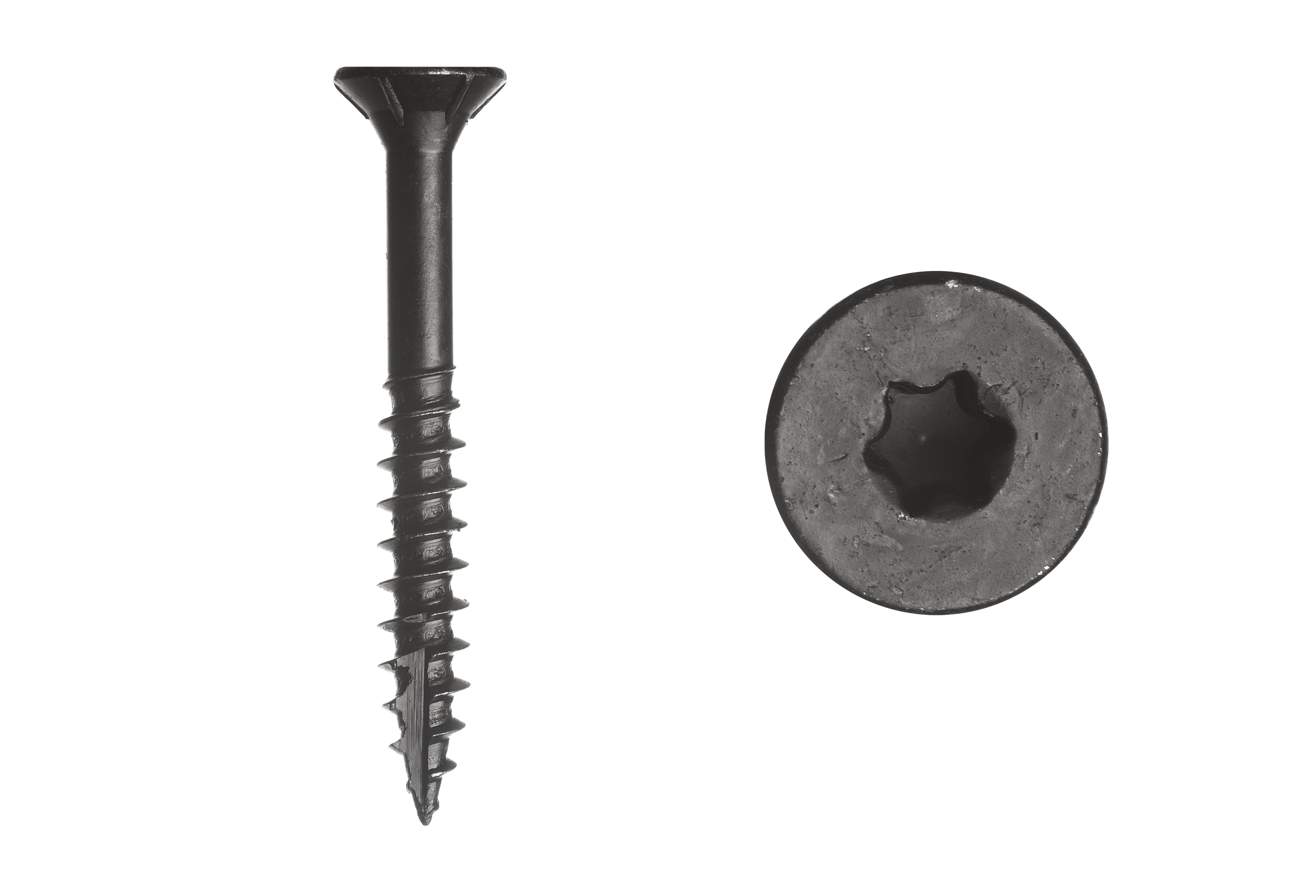 Zwarte Schroeven Verzinkt 6 x 50 mm Torx 25 met Snijpunt - 50 Stuks, foto 2 van 2