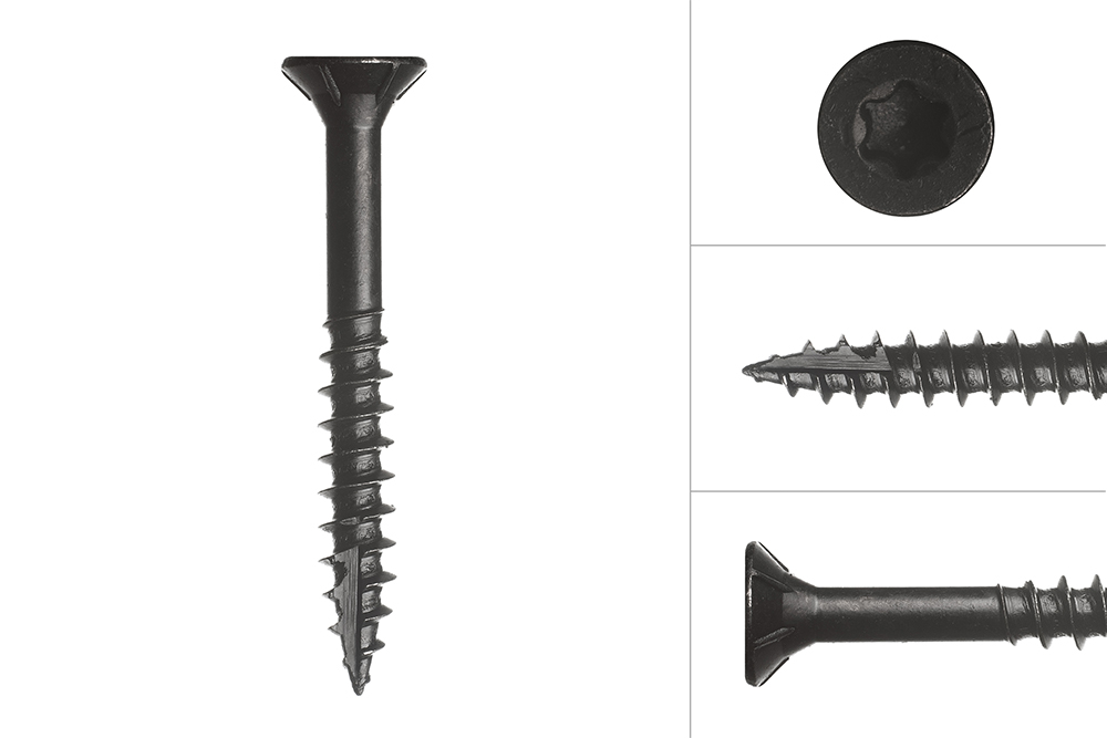 Zwarte Schroeven Verzinkt 6 x 50 mm Torx 25 met Snijpunt - 50 Stuks