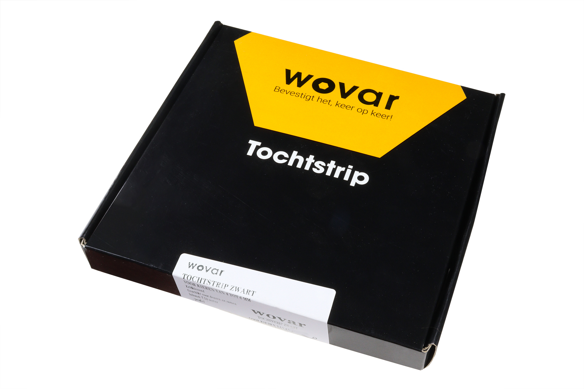 Tochtstrip Zwart - Zelfklevende tochtstrip voor Kieren 1 tot 2 mm - 7.5 Meter, foto 5 van 6