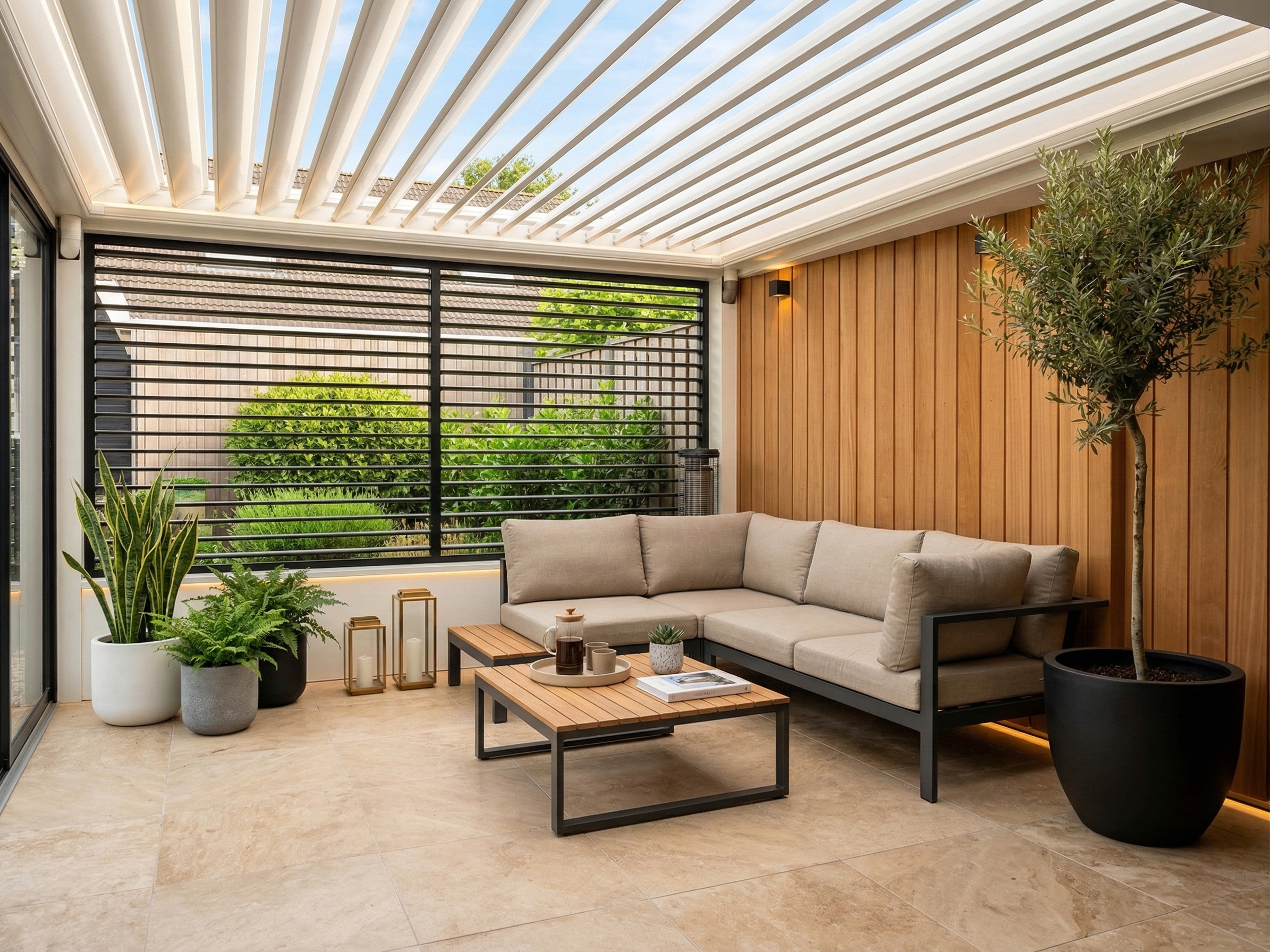 Flex Fence Draaibare Lamellen voor in de tuin Zwart RVS 165 cm - 2 stuks, foto 2 van 4