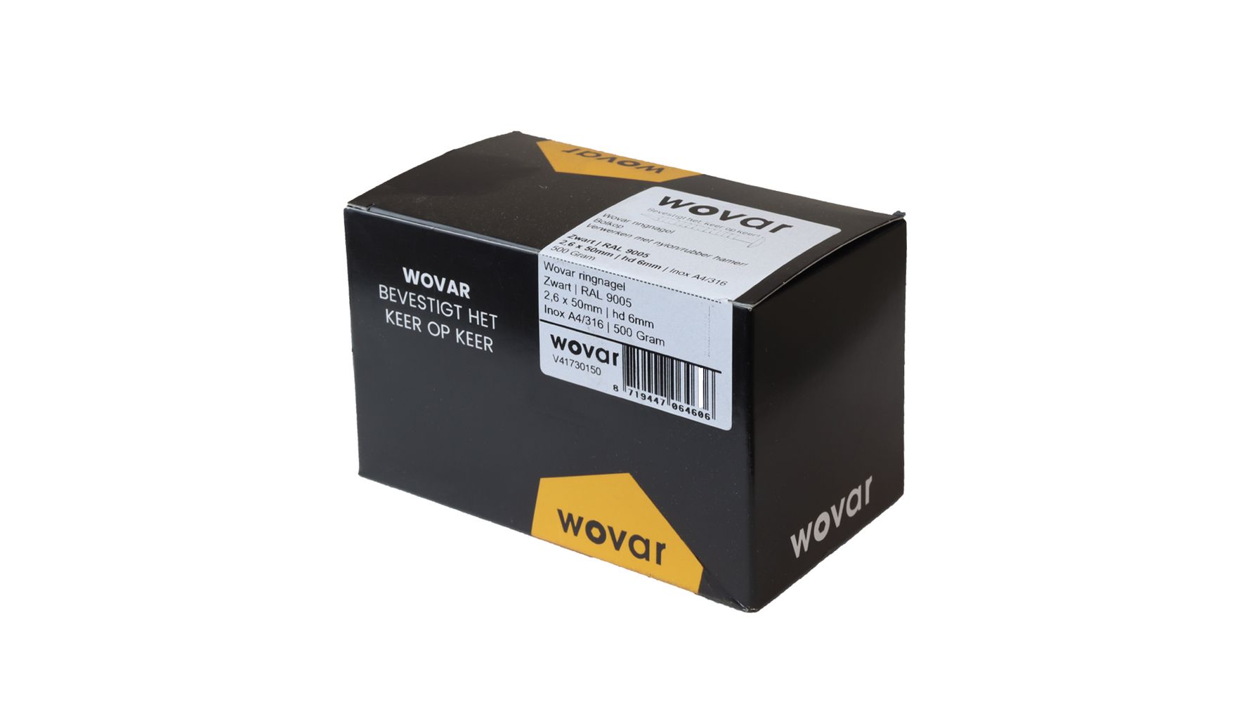 Bolkop Ringnagels voor Gevelbekleding Zwart RVS A4 2.6 x 50 - Doos 250 Stuks, foto 2 van 2