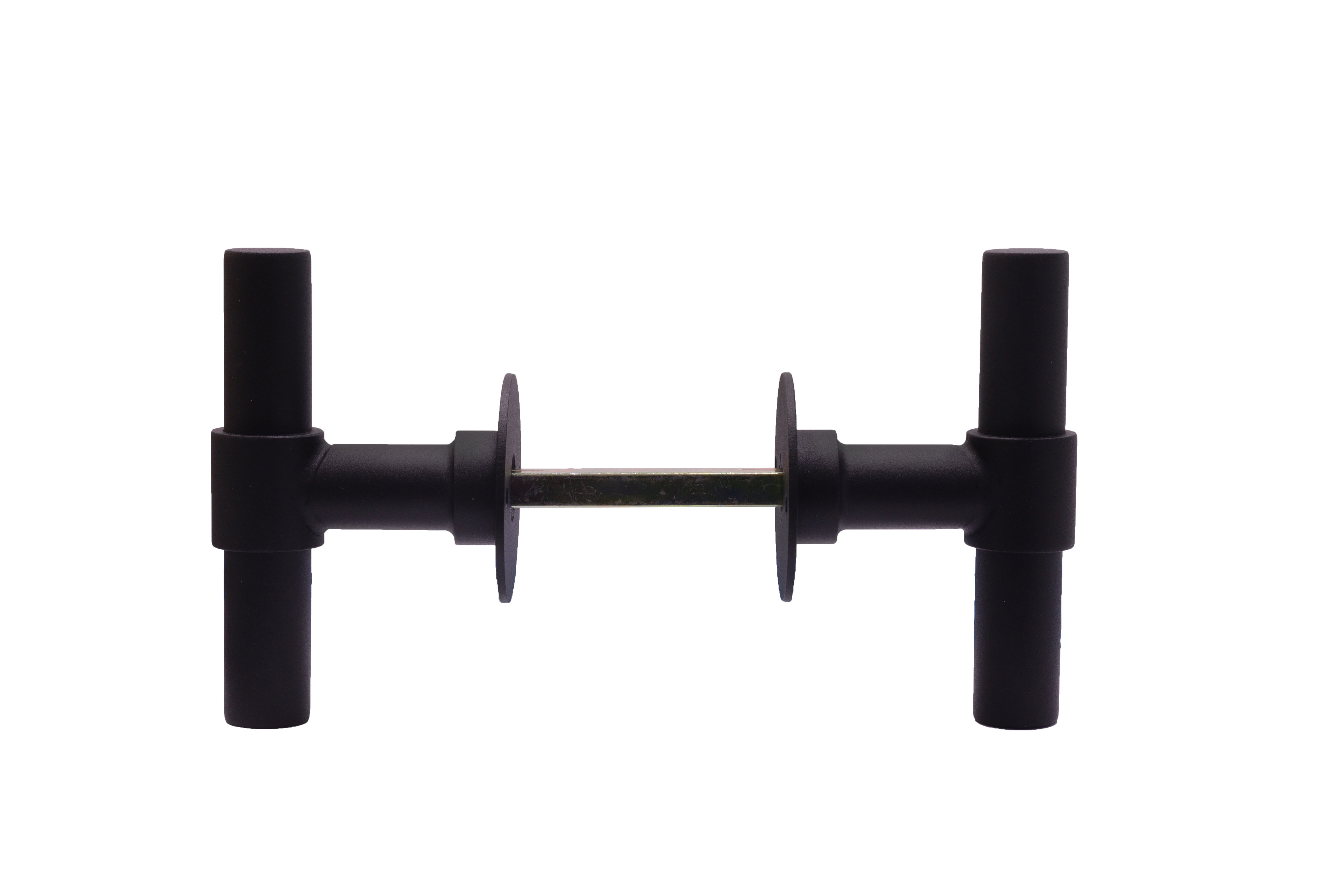 Deurklink zwart T-model met rozet en cilinderplaatjes - Per set, foto 4 van 6