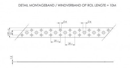 Montageband Verzinkt 20 x 1.5 mm - Rol 10 Meter, foto 4 van 4