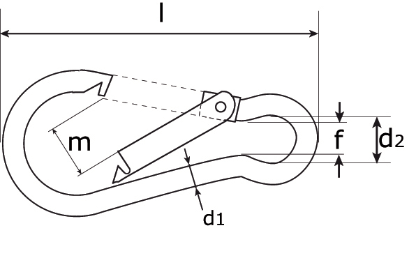 Karabijnhaak Zwart Verzinkt 4 x 40 mm - Per Stuk, foto 2 van 2