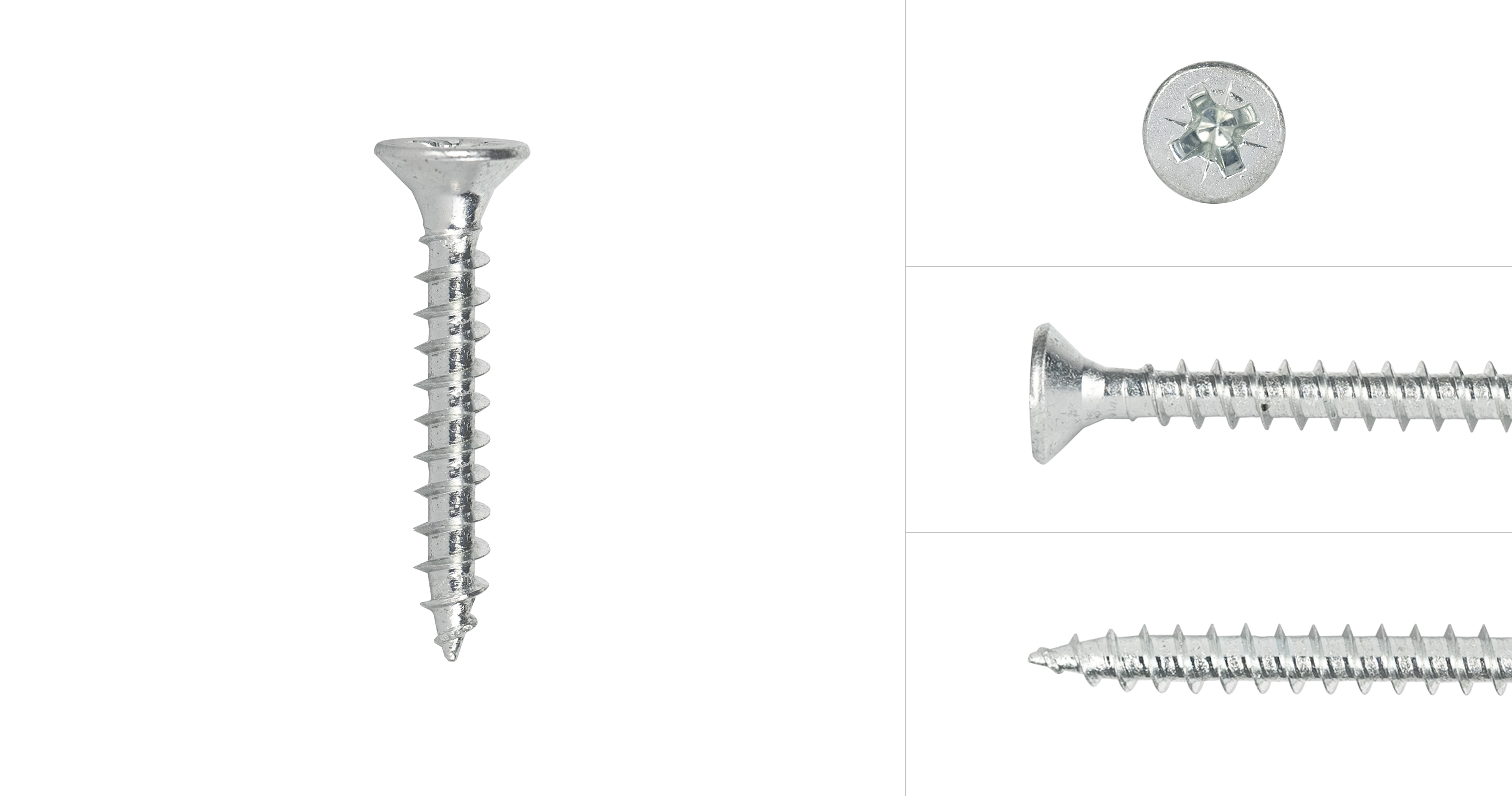 Spaanplaatschroeven Verzinkt 3,5 x 25 mm Pozidrive Voldraad - Doos 200 Stuks