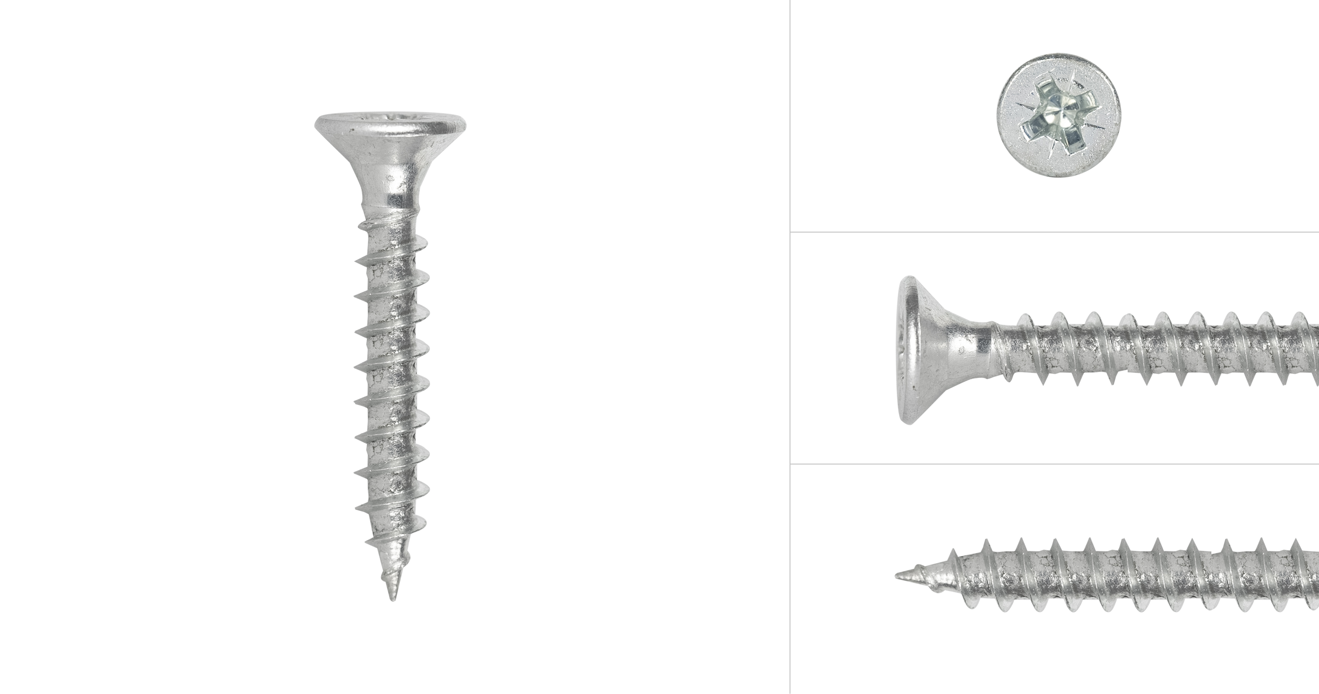 Spaanplaatschroeven Verzinkt 4 x 30 mm Pozidrive Voldraad - Doos 200 Stuks