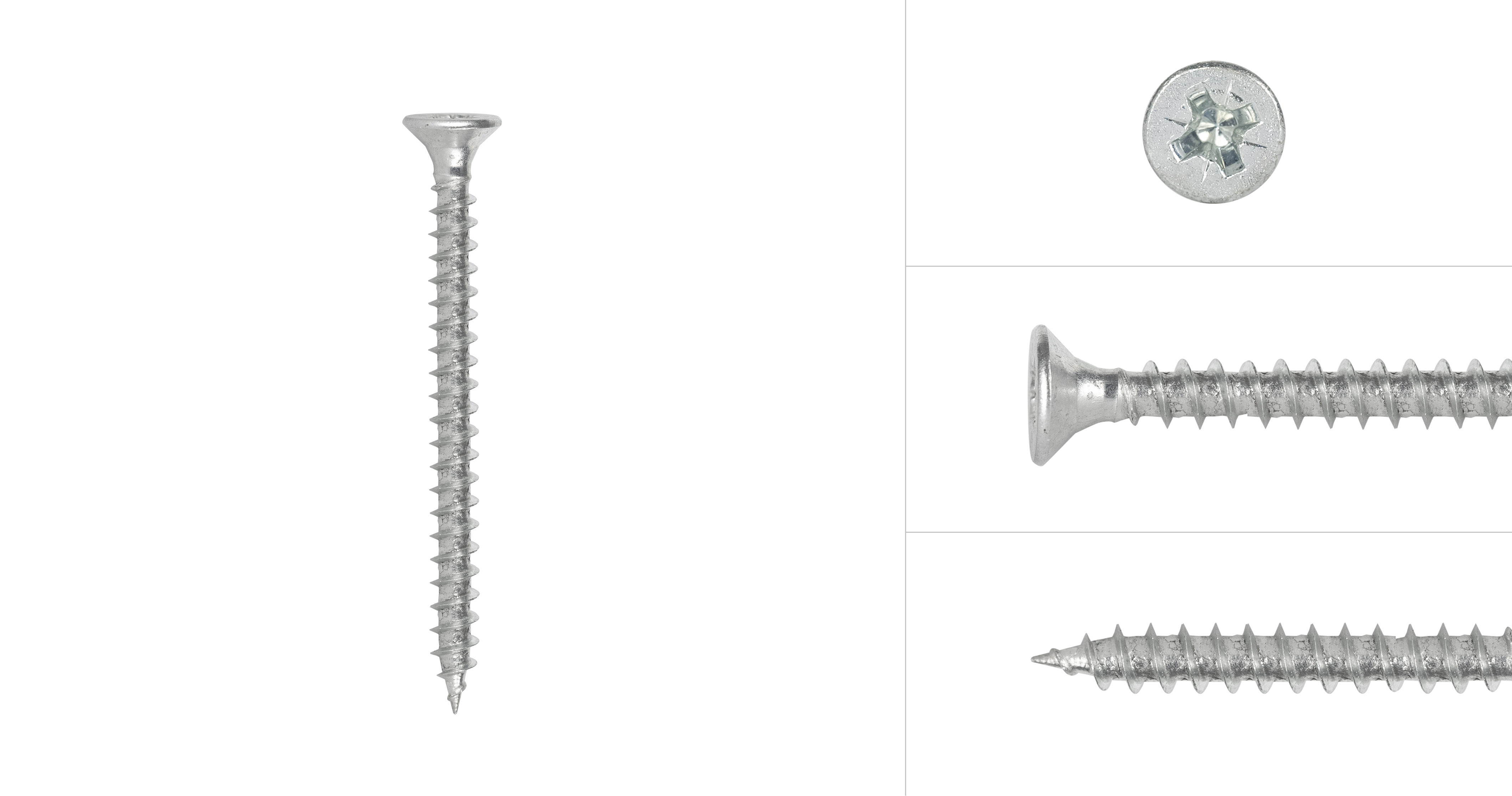 Spaanplaatschroeven Verzinkt 4 x 45 mm Pozidrive Voldraad - Doos 200 Stuks