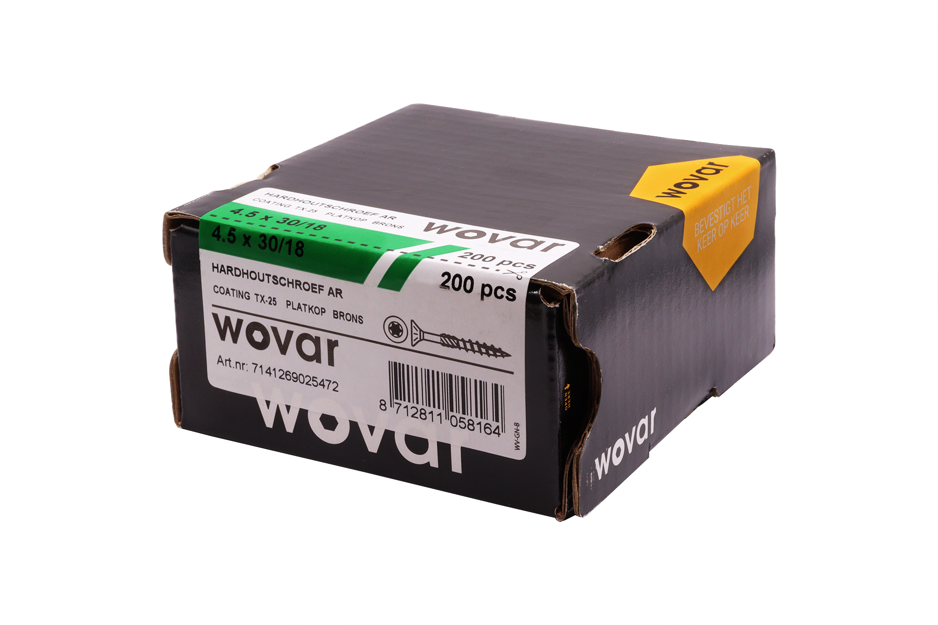 Spaanplaatschroeven AR-coating 4.5 x 30 mm Deeldraad Torx 25 - Doos 200 Stuks, foto 2 van 2