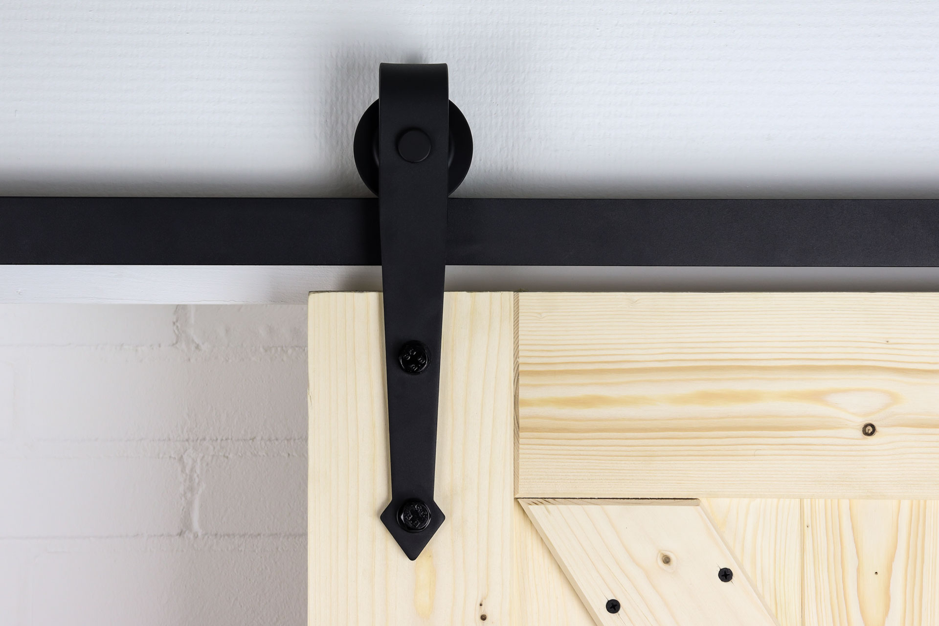 Zwart Schuifdeursysteem met Rails - Rustiek Model Compleet 200 cm - Per Set, foto 4 van 6