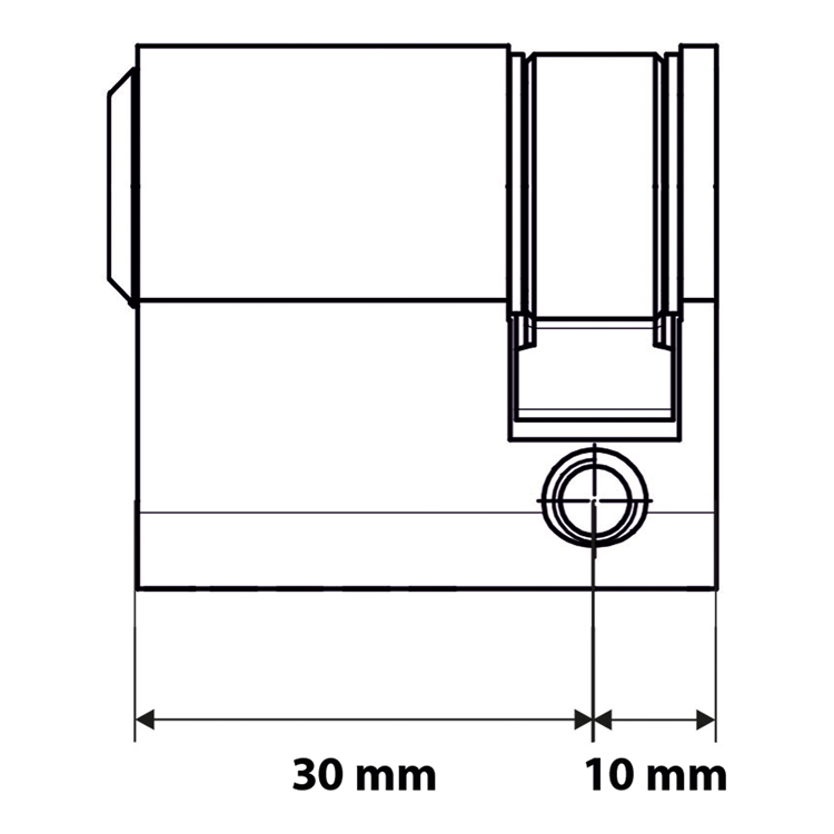Cilinderslot SKG** 30 - 10 mm half model - Per Stuk, foto 2 van 3