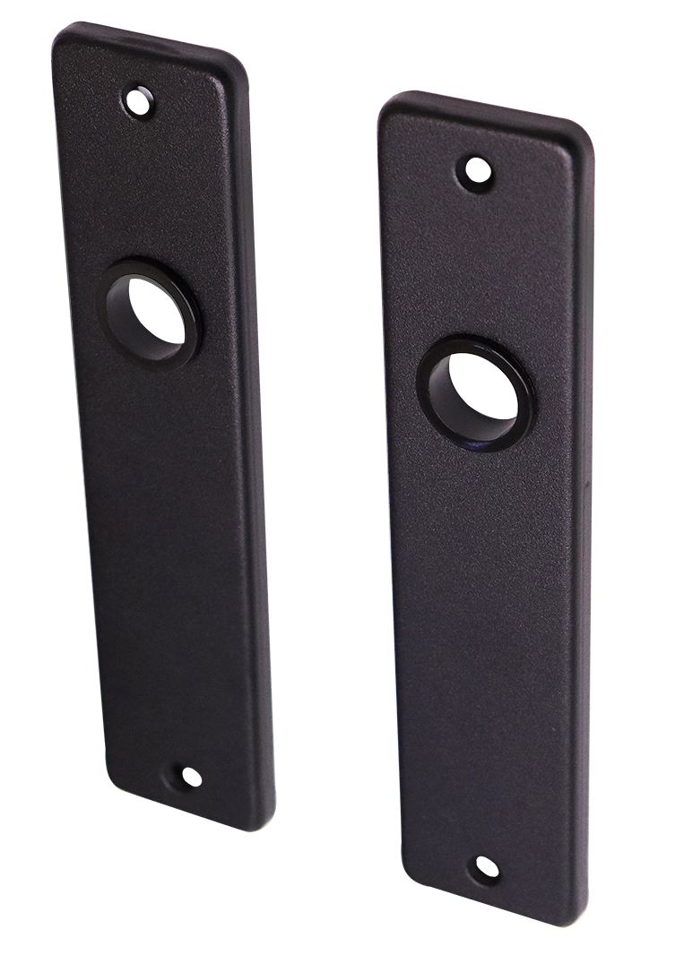 Deurschild zwart blind aluminium kortschild - Per set