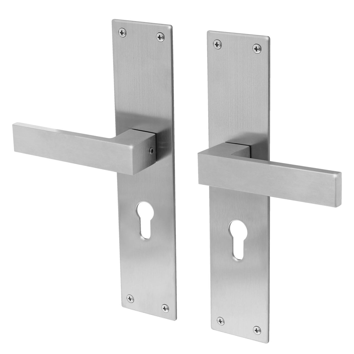 Lavuzo deurkruk Trapini RVS - Deurklink op schild PC55 - Per set
