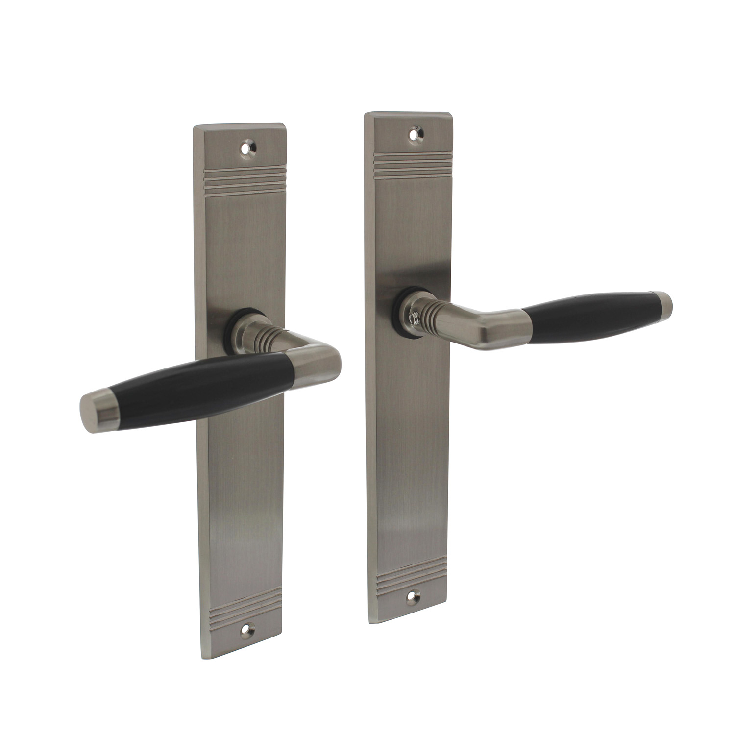 Deurkruk met blind schild mat nikkel - Per Set