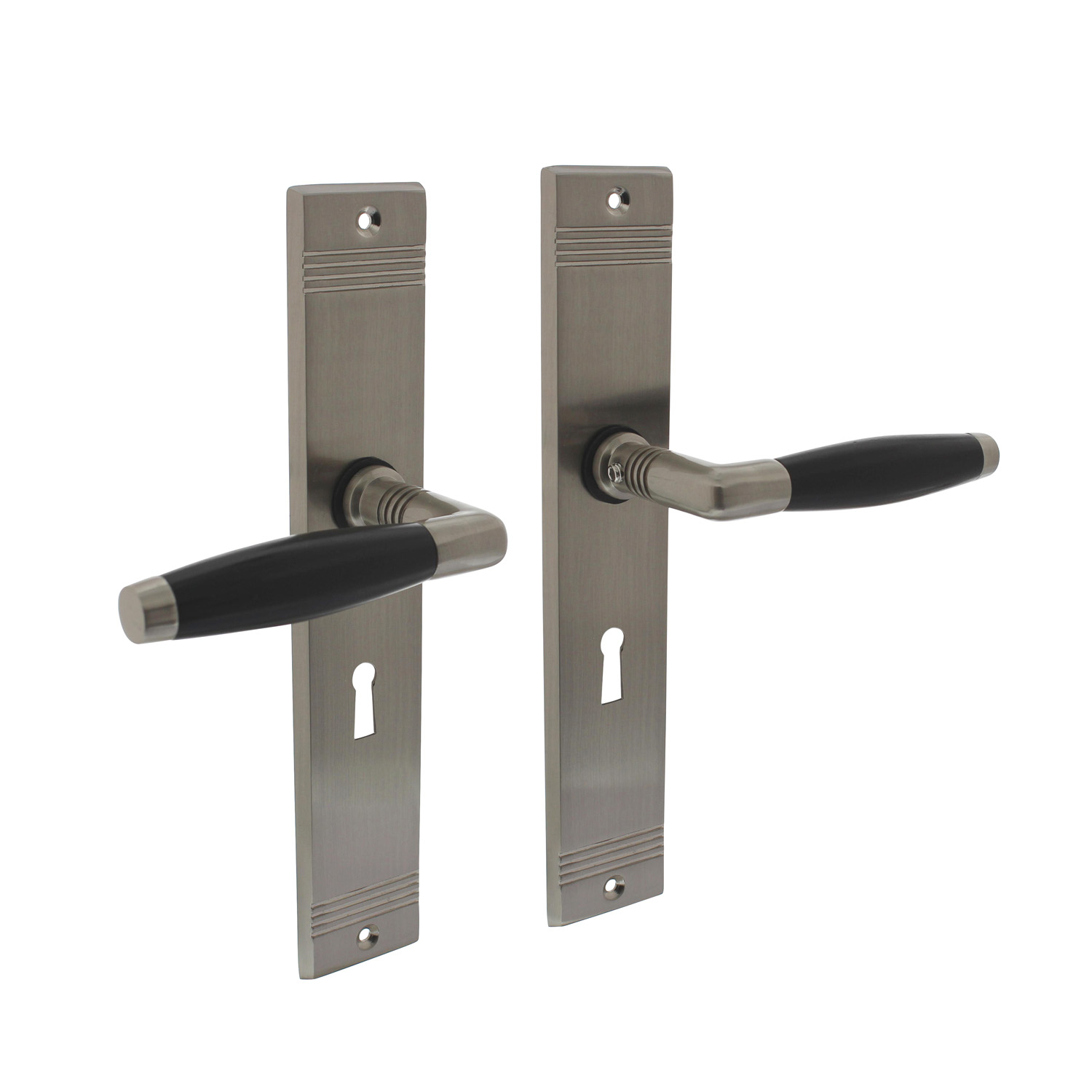 Deurkruk met schild SL56 mat nikkel - Per Set