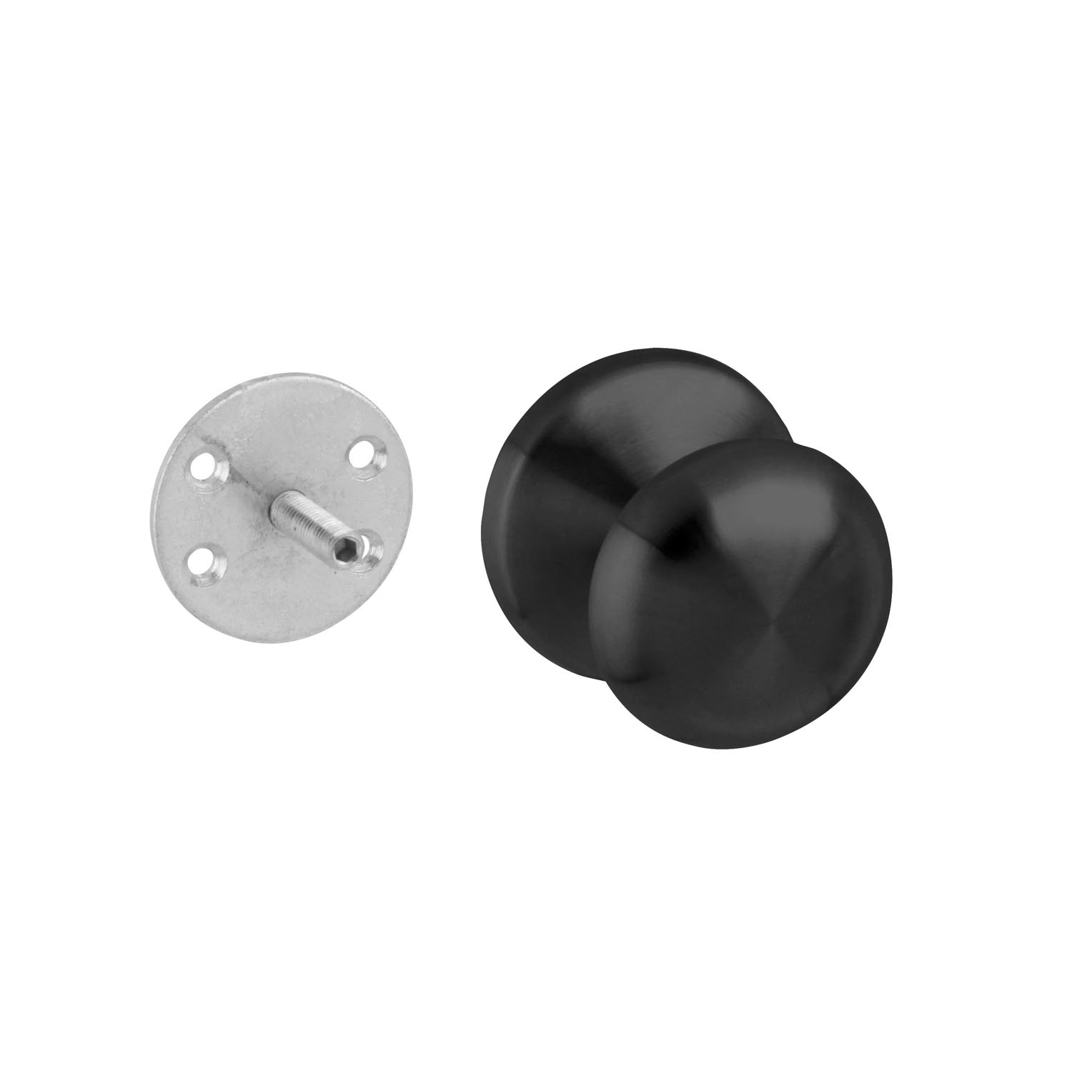 Voordeurknop Rond 58 mm RVS Zwart - Per Stuk