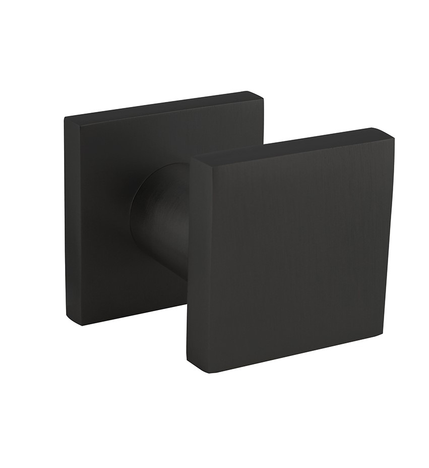 Voordeurknop Vierkant 58 x 58 mm Aluminium Zwart - Per Stuk