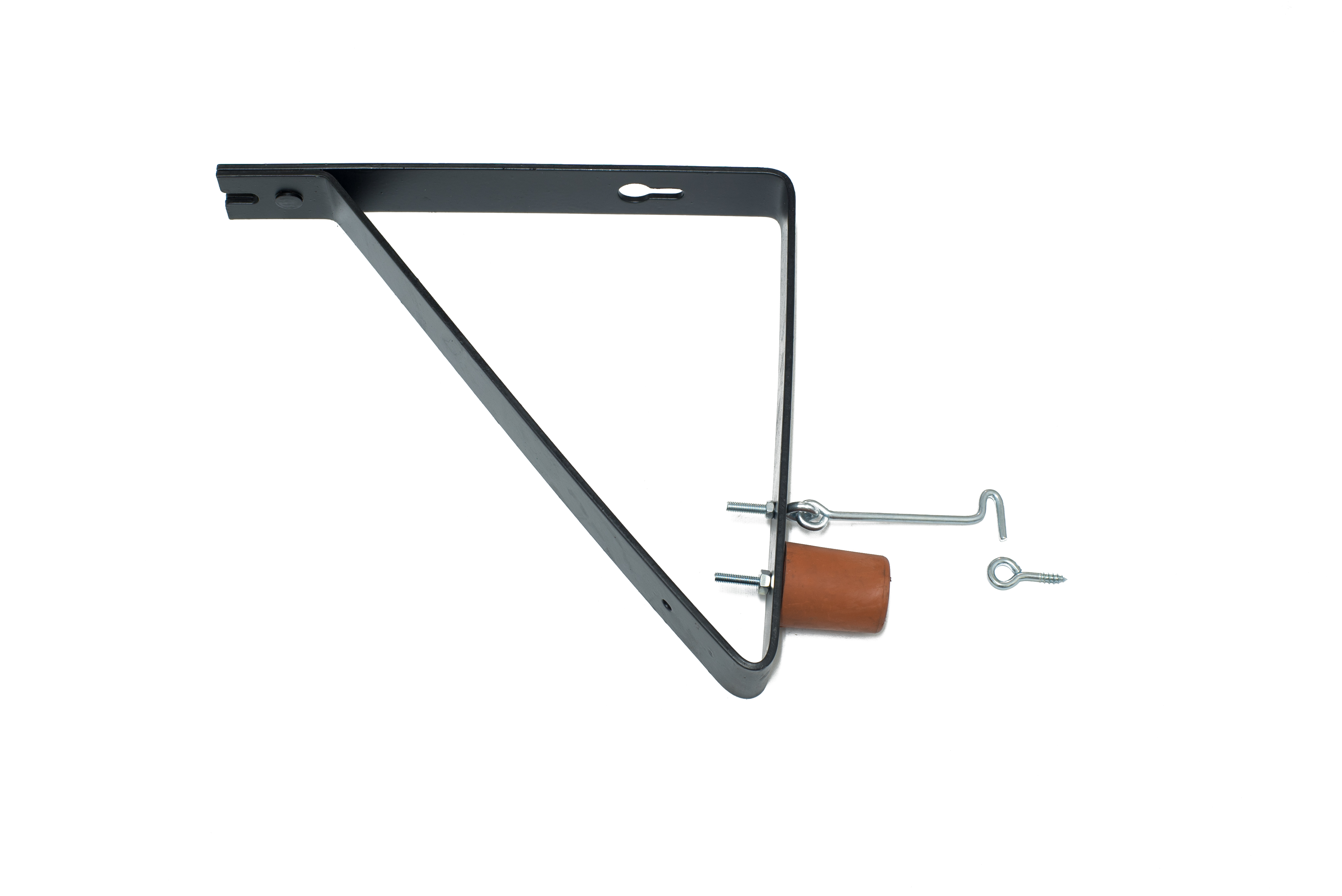 Deurvanger Zwart haaks model (incl. windhaak en buffer) - Per stuk