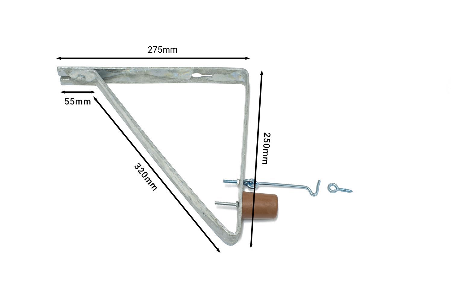 Deurvanger Verzinkt haaks model (incl. windhaak en buffer) - Per stuk