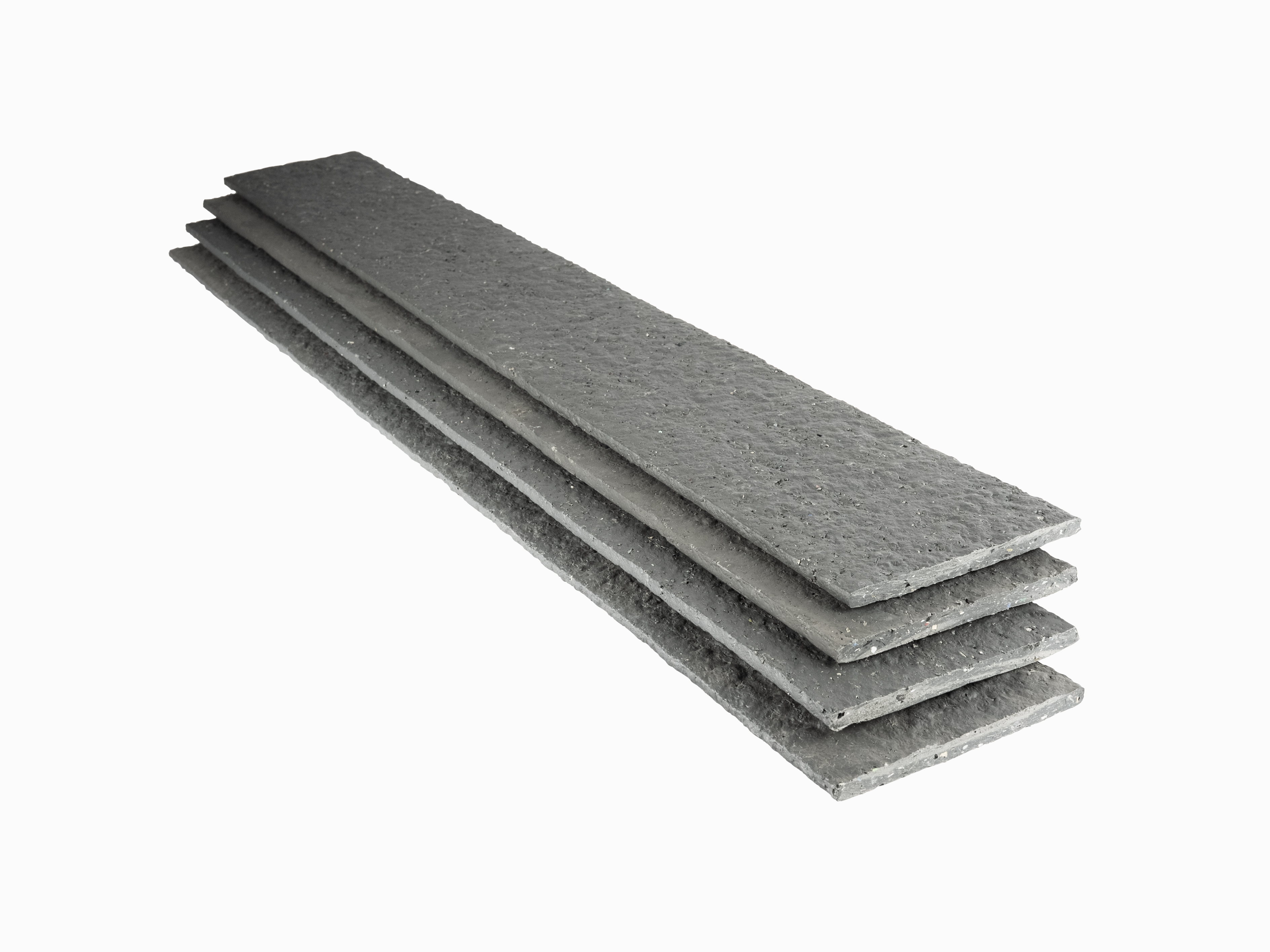 Borderrand Gerecycled Kunststof Recht Grijs 14 x 120 cm - 4 stuks