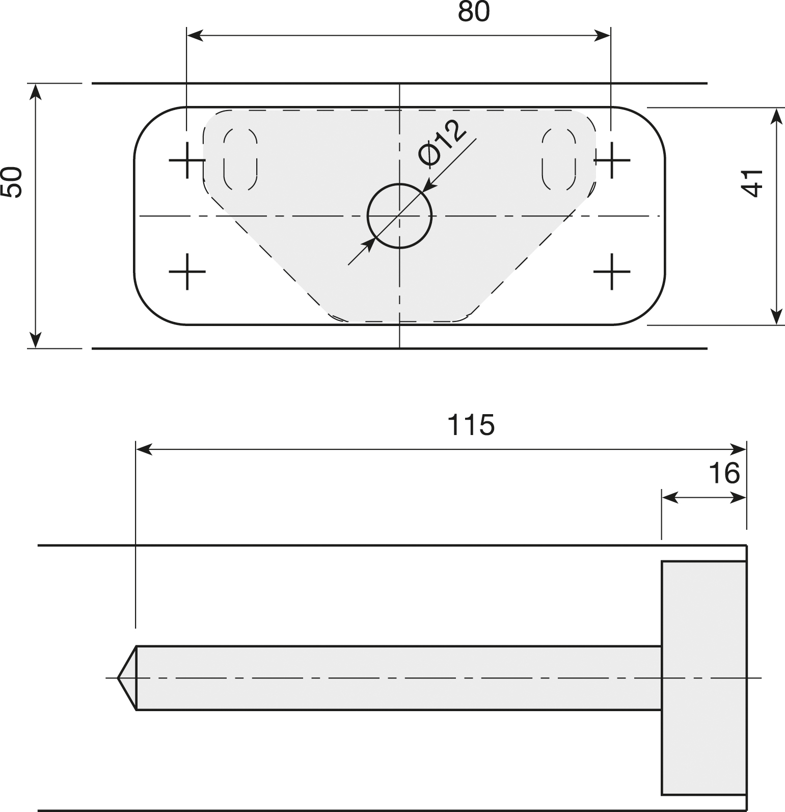 Blinde Plankdrager 11.5 cm met Bevestigingsplaat - Per Stuk, foto 5 van 6