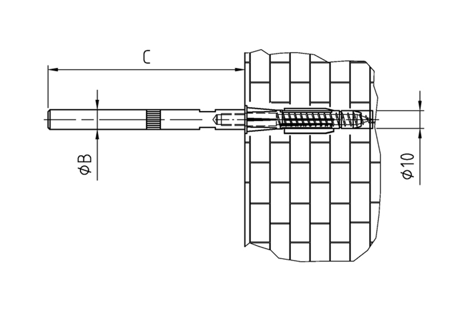 Blinde Plankdrager 10 cm Verzinkt met Schroefdraad - Per Stuk, foto 5 van 6