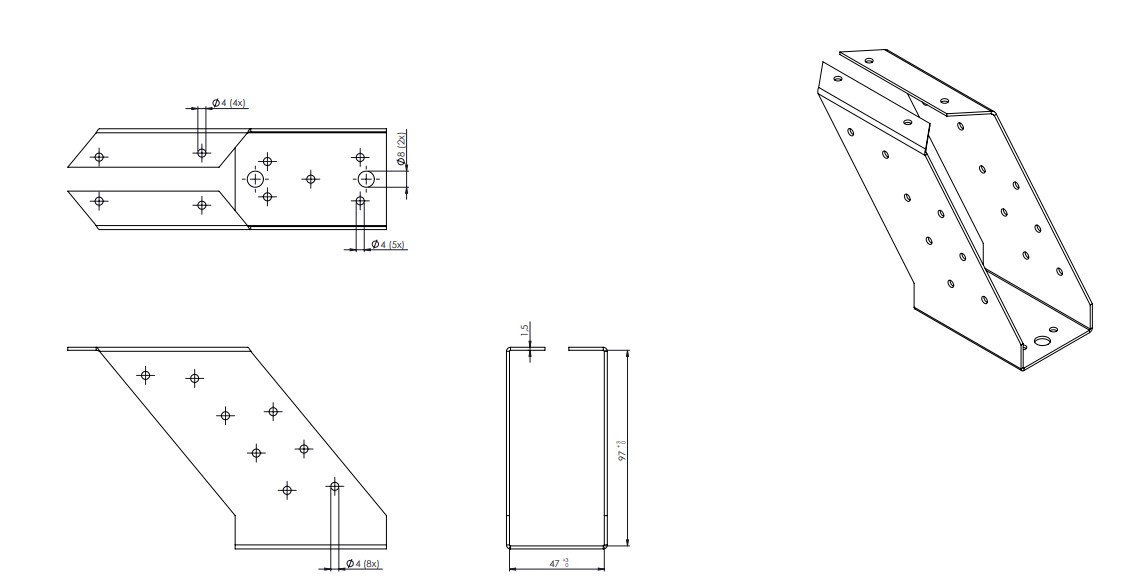 Gordinglas Verzinkt voor Balk van 4,5 x 9,5 cm - Per Stuk, foto 3 van 3