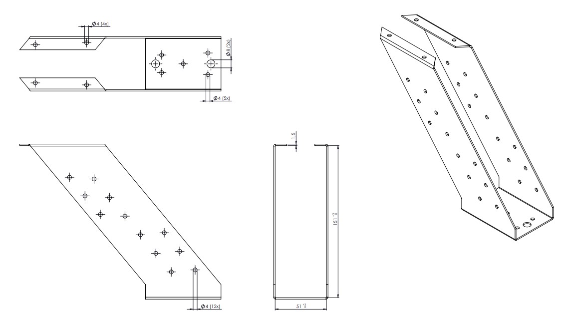Gordinglas Verzinkt voor Balk van 5 x 15 cm - Per Stuk, foto 3 van 3