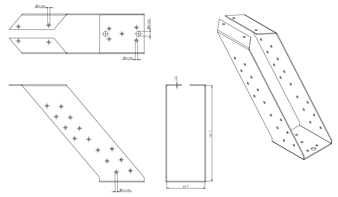 Gordinglas Verzinkt voor Balk van 6.3 x 16 cm - Per Stuk, foto 3 van 3