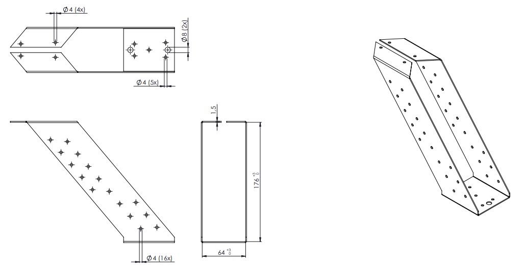 Gordinglas Verzinkt voor Balk van 6,3 x 17,5 cm - Per Stuk, foto 2 van 3