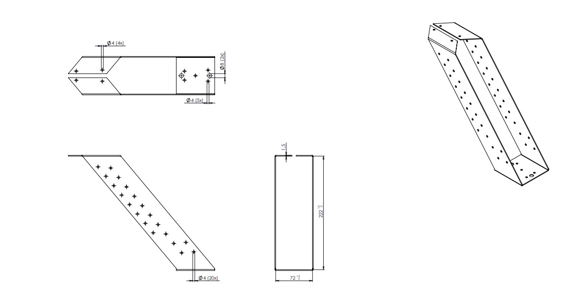 Gordinglas Verzinkt voor Balk van 7 x 22 cm - Per Stuk, foto 3 van 3