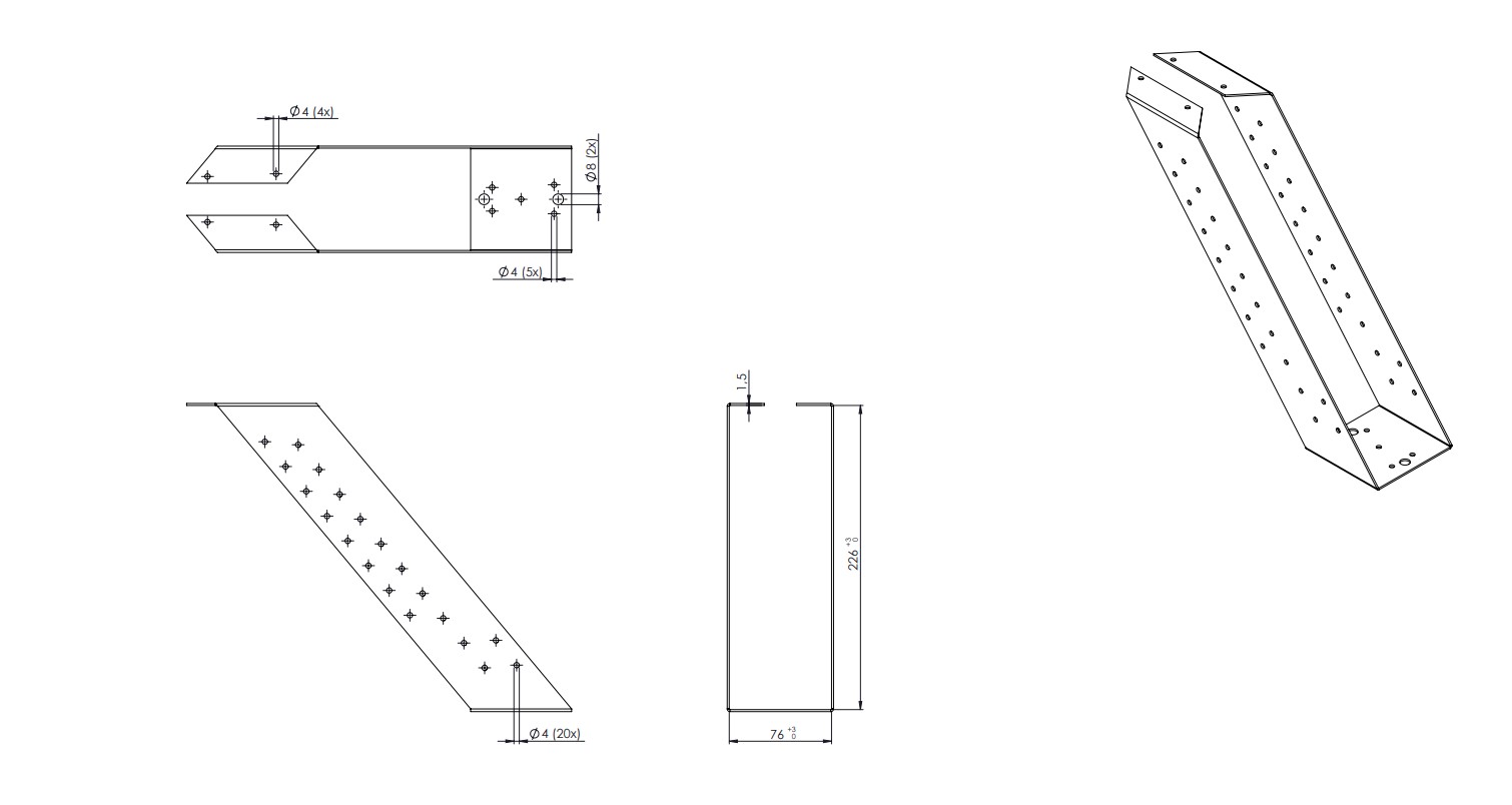 Gordinglas Verzinkt voor Balk van 7,5 x 22,5 cm - Per Stuk, foto 3 van 3