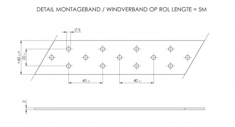 Montageband Verzinkt 40 x 2.0 mm - Rol 50 Meter, foto 4 van 4